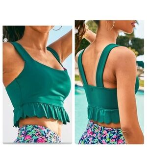Lily Pulitzer Luisa Scallop Sports Bra, size S, NWT